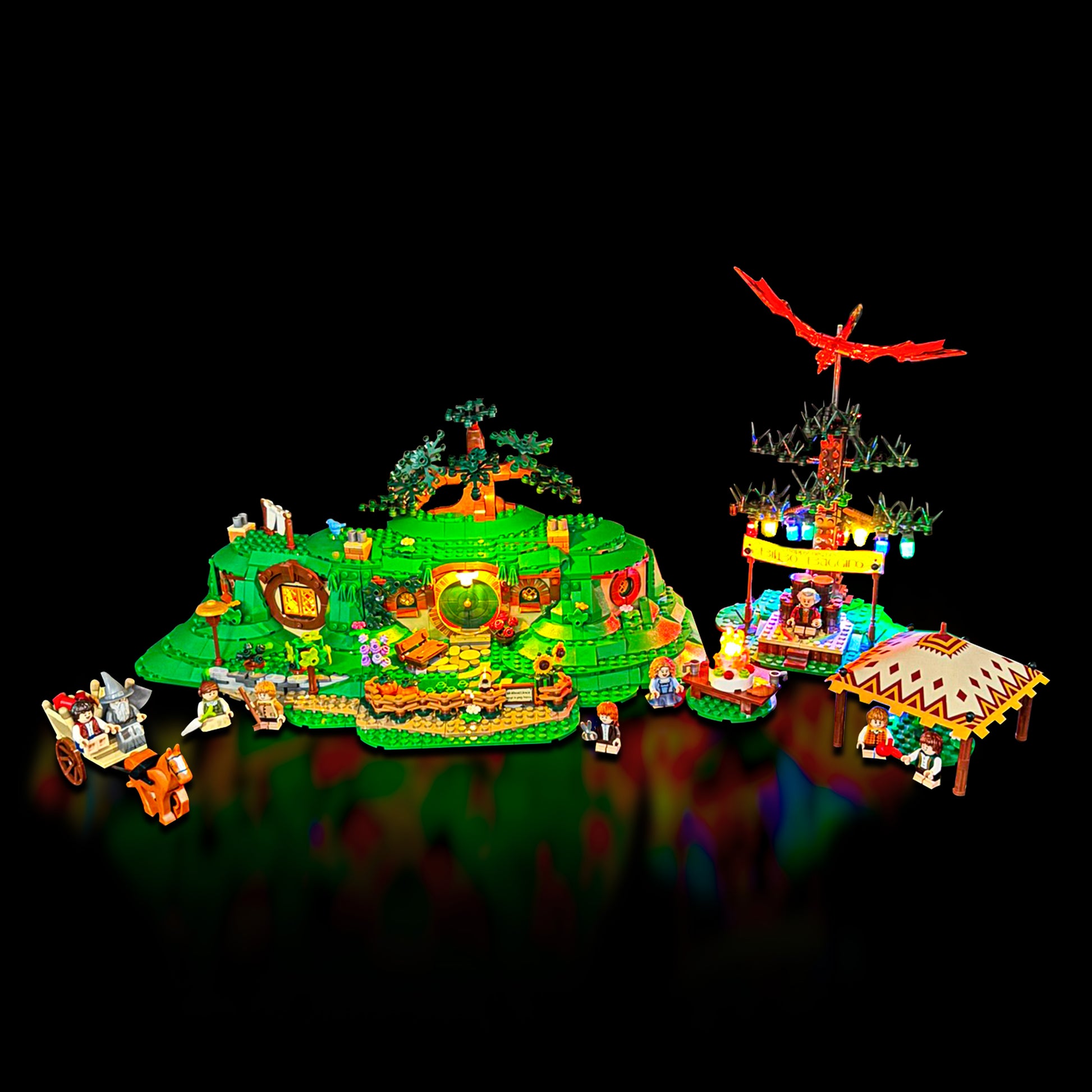 Lyskit til LEGO® Ringenes Herre™ Herredet™ (10354) med farverige LED-lys og hyggelig hobbitstemning