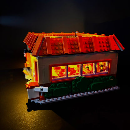 Lyssæt til LEGO® Krusty Burger 21348 med farverige LED-lys 
