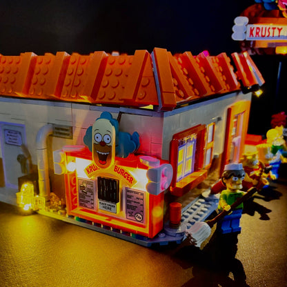 Lyssæt til LEGO® Krusty Burger 21348 med farverige LED-lys 