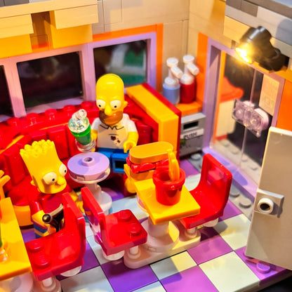 Lyssæt til LEGO® Krusty Burger 21348 med farverige LED-lys 
