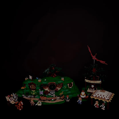 Lyssæt til LEGO® Ringenes Herre™ Herredet™ (10354) med farverige LED-lys og hyggelig hobbitstemning