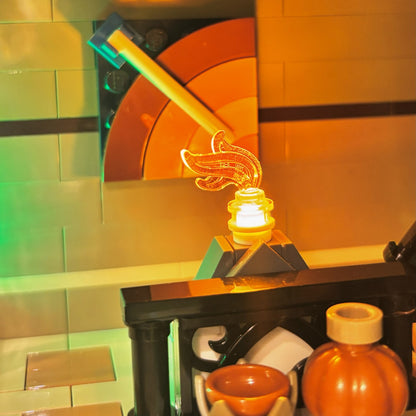 Lyskit til LEGO® Natural History Museum (10326) med oplyste etager, statuer, træer og dinosaur-skelet