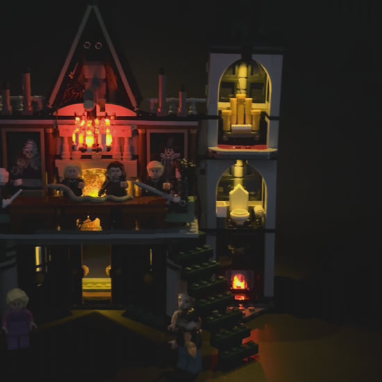 Lyskit til LEGO® Malfoy Manor™ 76453 med farverige LED-lys og USB-tilslutning