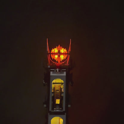 Lyssæt til LEGO® Barad-Dûr™ 10333 med flakkende LED-lys og flammende øje