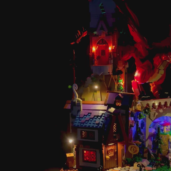 Lyskit til LEGO® Dungeons & Dragons™ Den røde drages fortælling (40658) med magiske LED-lys og flammeeffekter